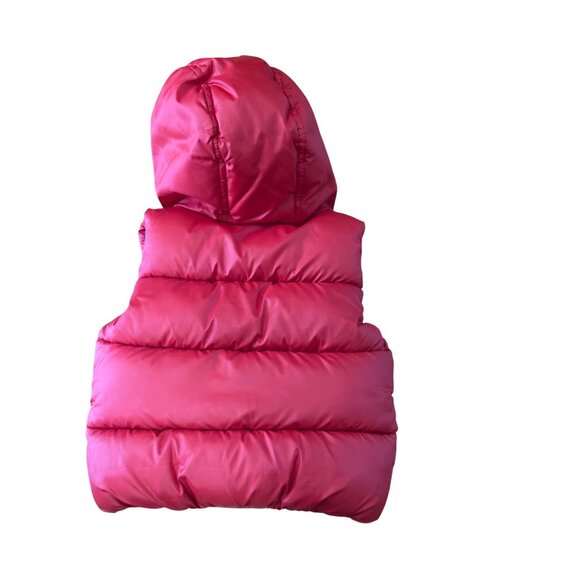 Baby GAP Red Puffer Vest With Hood 12-18 Months 100% Polyester Winter Wear - Picture 3 of 7